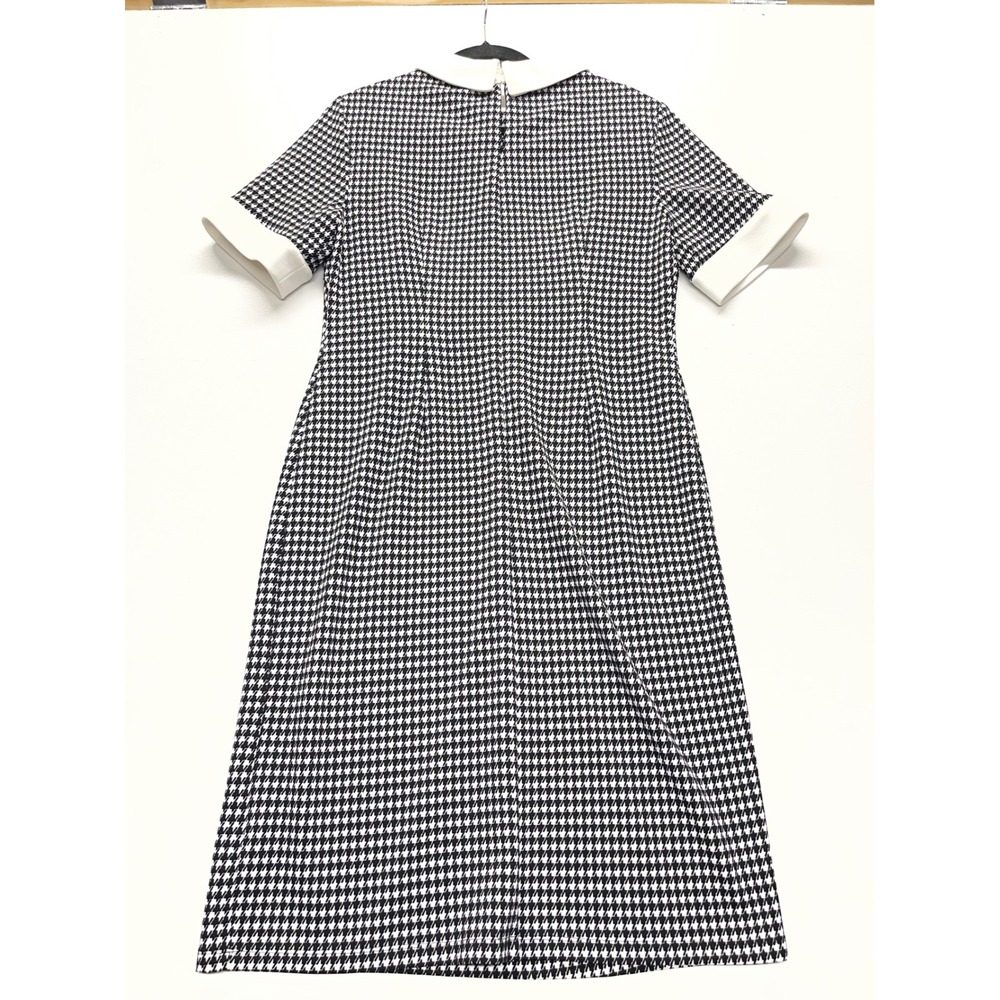 Shelby Palmer Houndstooth Peter Pan Collar Dress Womens Size 10 Black White - Picture 2 of 7